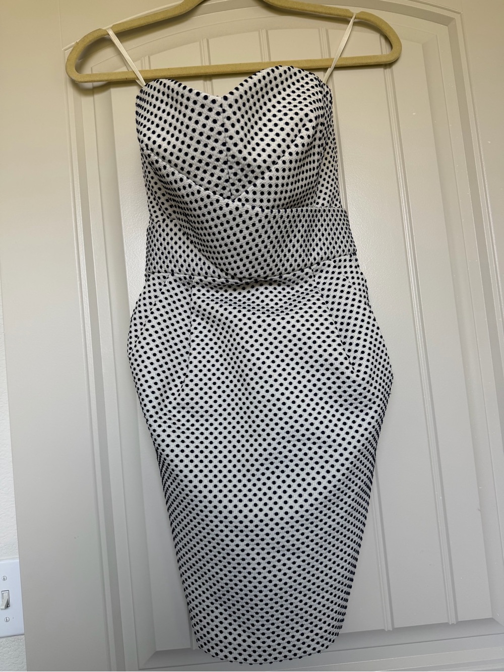 Strapless polkadot dress